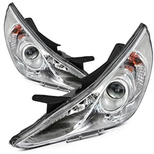 Chrome Clear 2PCS/PAIR Projector Headlight Assembly For Hyundai Sonata 2011-2014