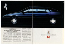 1990 CITROEN XM V6 Vintage Original 2 page Print AD - Black car photo France