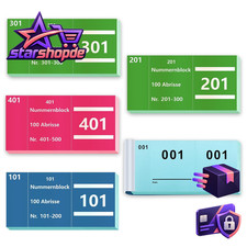 5 B&uuml;che Lose Tombola 1-500 Nummern Doppelnummern Tombola ticket Nummernblock Los