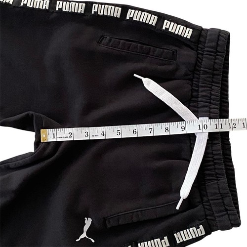 Puma Fall Winter Drawstring Fleece Black Jogger Sweatpants Girl's Size M (10-12) - Picture 11 of 14
