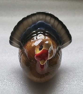 Vintage Ceramic Turkey Thanksgiving Autumn Decor Small