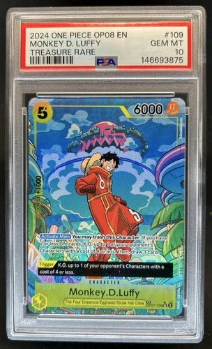 2024 One Piece OP08 EN Monkey D. Luffy Treasure Rare #OP07-109 PSA 10 GEM MINT