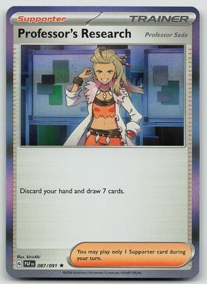 Pokemon Professor's Research 087/091 Paldean Fates Rare Holo NM