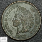 1867 Indian Head Cent 1C (CH VF-XF Details) Major Reverse Die Breaks!