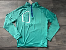 PETER MILLAR CROWN SPORT 1/4 ZIP FORGE PULLOVER, BILLIARD GREEN, NWT 145, SMALL