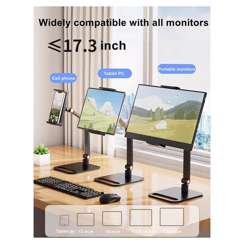 Portable Monitor Holder Tablet Stand Adjustable Portable Monitor Desktop3314 - Afbeelding 5 van 8