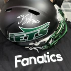 Breece Hall Signed New York Jets Full Size Black Replica Helmet - Fanatics COA