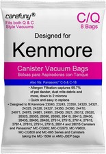 8 Pack C Q Canister Vacuum Bags Compatible with Kenmore Canister 50104 5055