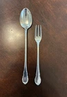 Vintage Lunt Modern Victorian Sterling Silver Iced Teaspoon and Cocktail Fork