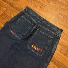 JNCO Jeans Vintage Tribal Embroidered Wide Leg Denim Pants