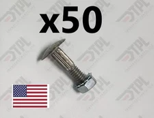 50 PACK - 1 1/4" Carriage Bolt & Nut Kit - Overhead Todco Whiting Door Hinge