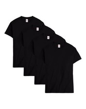 Hanes Men Crew neck T-Shirt 4-Pack ComfortSoft 100 Cotton Heavyweight Tee Plain