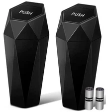 HOTOR Car Trash Can with Lid - Pack, Car Accessories for Interior, 2 Black