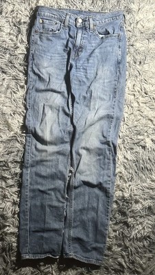 Levi's Men's Blue Denim Straight Jeans Cotton Button Zip 5-Pocket Classic