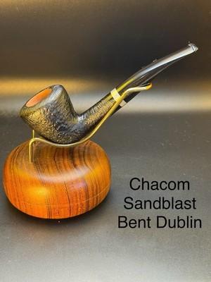 Vintage NOS Unsmoked Chacom Sandblast Bent Dublin 855 Tobacco Pipe