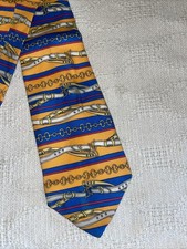 Paolo By Paolo Gucci Men’s Dress Tie Size 57” 4” Orange Belt Chain Motif Party 