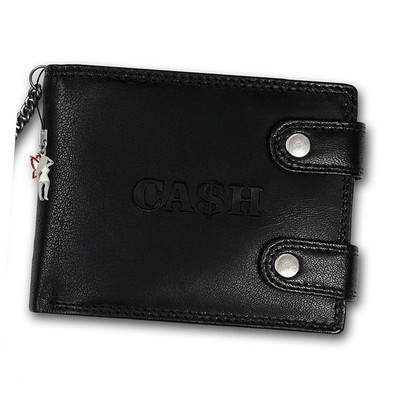 Bag Street Herren Männer Portemonnaie Bikerbörse schwarz Leder OPJ124S