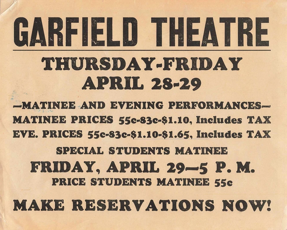 1938 Walt Disney Blancanieves y los siete enanitos Garfield Theatre póster folleto Foto 2 de 2