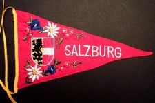 Fanion SALZBURG Österreich Autriche Wimpel Pennant - en tissu brodé - ca 1960
