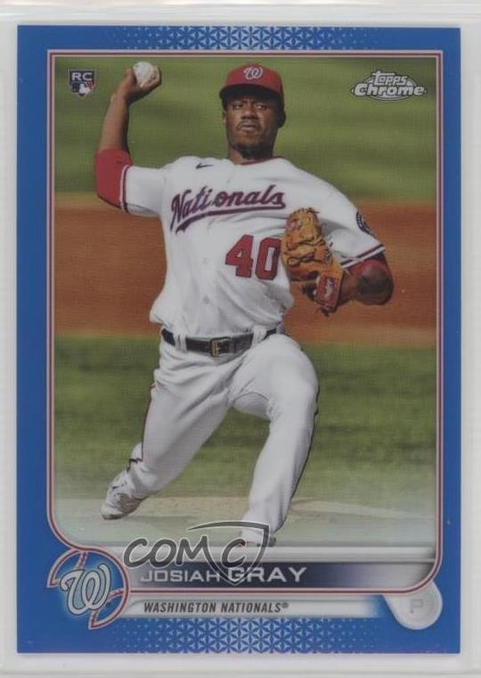 2022 Topps Chrome Blue Refractor /150 Josiah Gray #160 Rookie RC