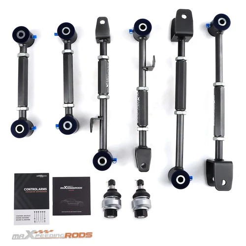Rear Camber Control Arms Toe Kit + Front Ball Joint for 2008-2017 Honda Accord