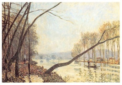 Musee d'Orsay Paris Alfred Sisley Art Bords de la Seine en automne postcard B772