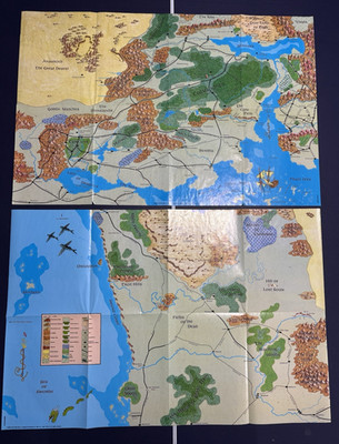 2 TSR 1993 Forgotten Realms Companion Campaign Maps #1085XXX0703 & #1085XXX0704