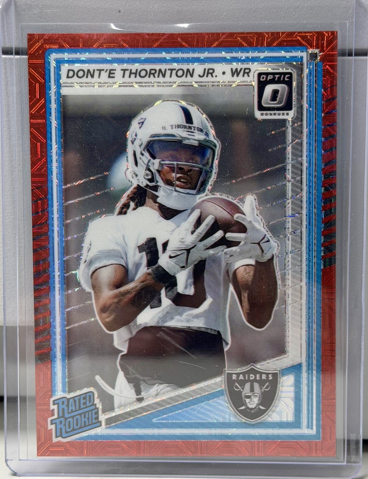 2025 Donruss Optic - Rated Rookie Red MOJO Prizm #279 Dont'e Thornton Jr RC