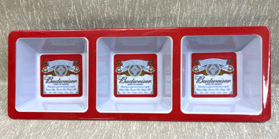 Budweiser King of Beers Three Section Snack Serving Party Tray 15''