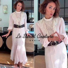 ZARA WOMAN NWT FW25 MID-ECRU BELTED LACE MIDI DRESS ALL SIZES 5029/198/715