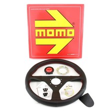 Genuine Leather Thickened Spoke Sport Steering Wheel Momo Montecarlo 350mm 14