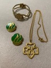 Vtg 80s Girl Scouts Brownies Jewelry Pins Pendant Necklace Bracelet - Lot of 4 — photo 1