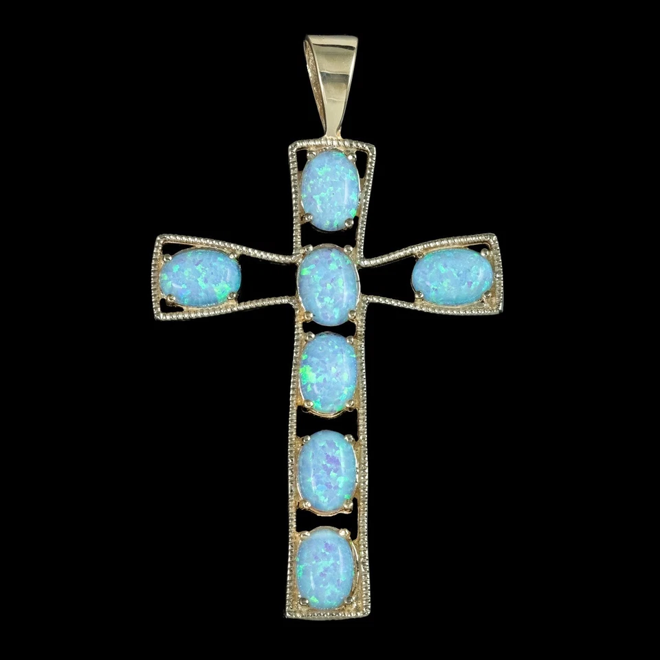 Opal Kreuz Anhänger 9 kt Gold - Bild 2 von 4