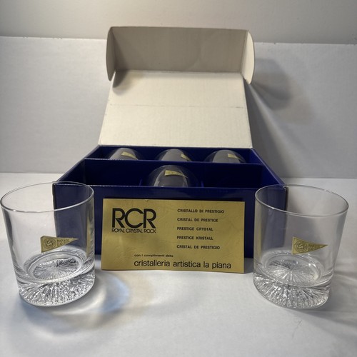 VTG Royal Crystal Rock RCR 'Manifattura' Old Fashioned Glasses Set of 6 Barware - Picture 2 of 3