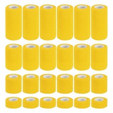 1"/2"/3"/4" 24 Pcs 5 Yard Self Adhesive Bandage Wrap Self Tape Yellow