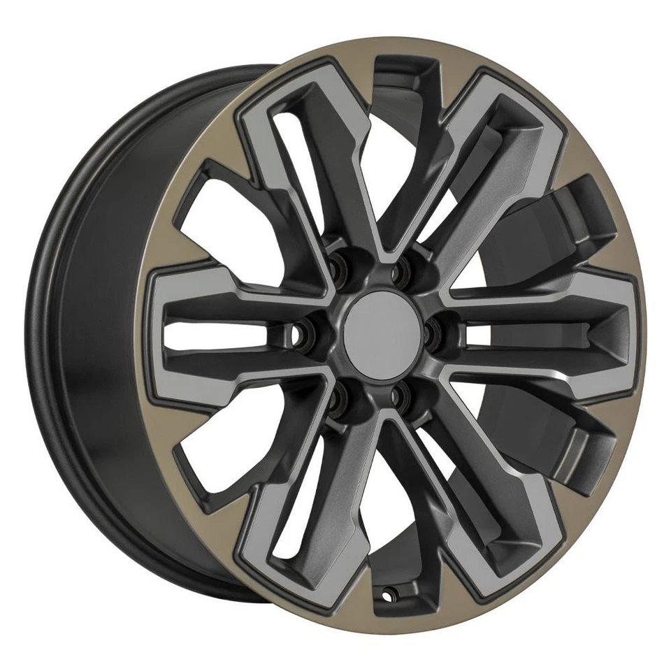 OE Wheels CV69 20x9 Gunmetal Wheels & 275/55R20 Goodyear Tires Set 6X139.7 26ET - Image 3 of 4