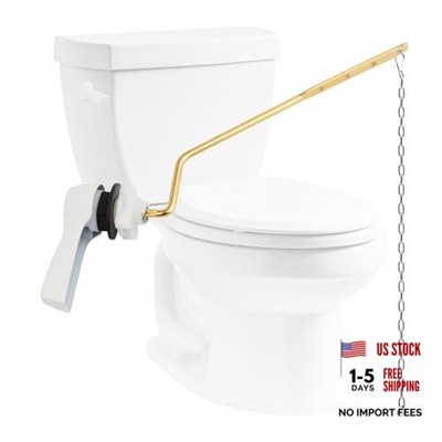 Universal Metal Toilet Handle Replacement Kit, Brass Toilet White Side Mount