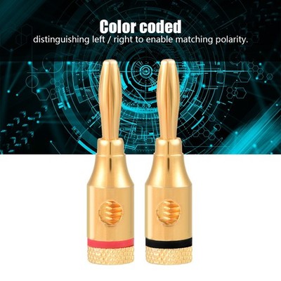 10x Gold Plated Speaker Banana Plug Wire Connector Adapter SET