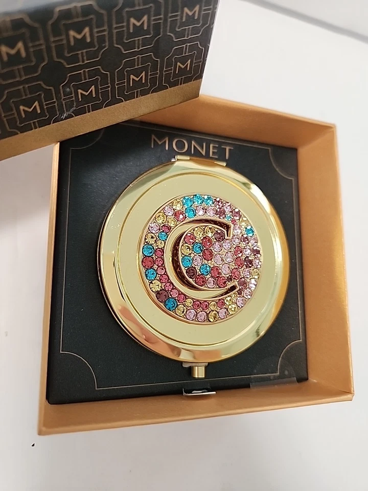 Espelho compacto Monet com 'C' inicial NOVO - Imagem 4 de 4