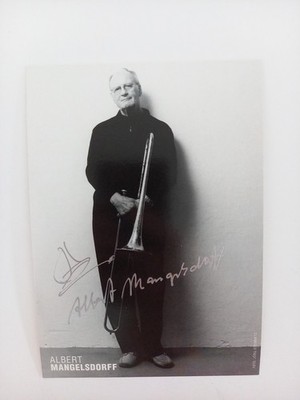 Albert Mangelsdorff - Jazz Posaunist - original Autogramm - ca. 15x10cm - Autogr