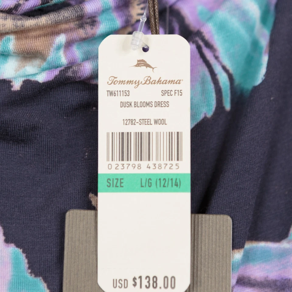 Vestido Blusa TOMMY BAHAMA Tropical Floral Cintura Caída Elástico Favorecedor L Nuevo con Etiquetas Foto 2 de 4