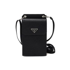 Prada 2ZH068 Schwarz Saffiano Handyhalter Unisex Umhängetasche aa54925 152315651