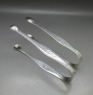 GEORGE III GOOD PAIR OF SOLID STERLING SILVER SUGAR TONGS HESTER BATEMAN c1780