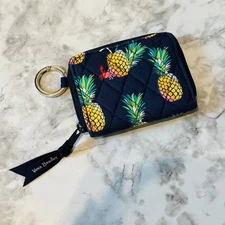 Vera Bradley Zip ID Card Holder Toucan Party Coin Case Wallet Pineapple Print