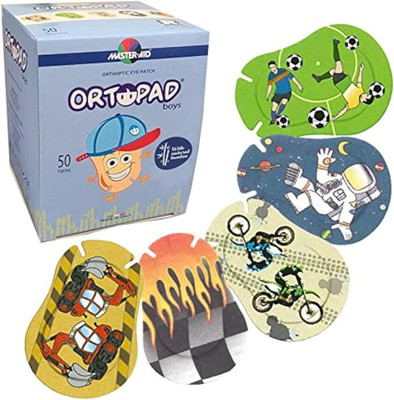   Bamboo Boys Eye Patches, 50/Box (Regular Size, 4+ Yrs) Racing Flames Pack