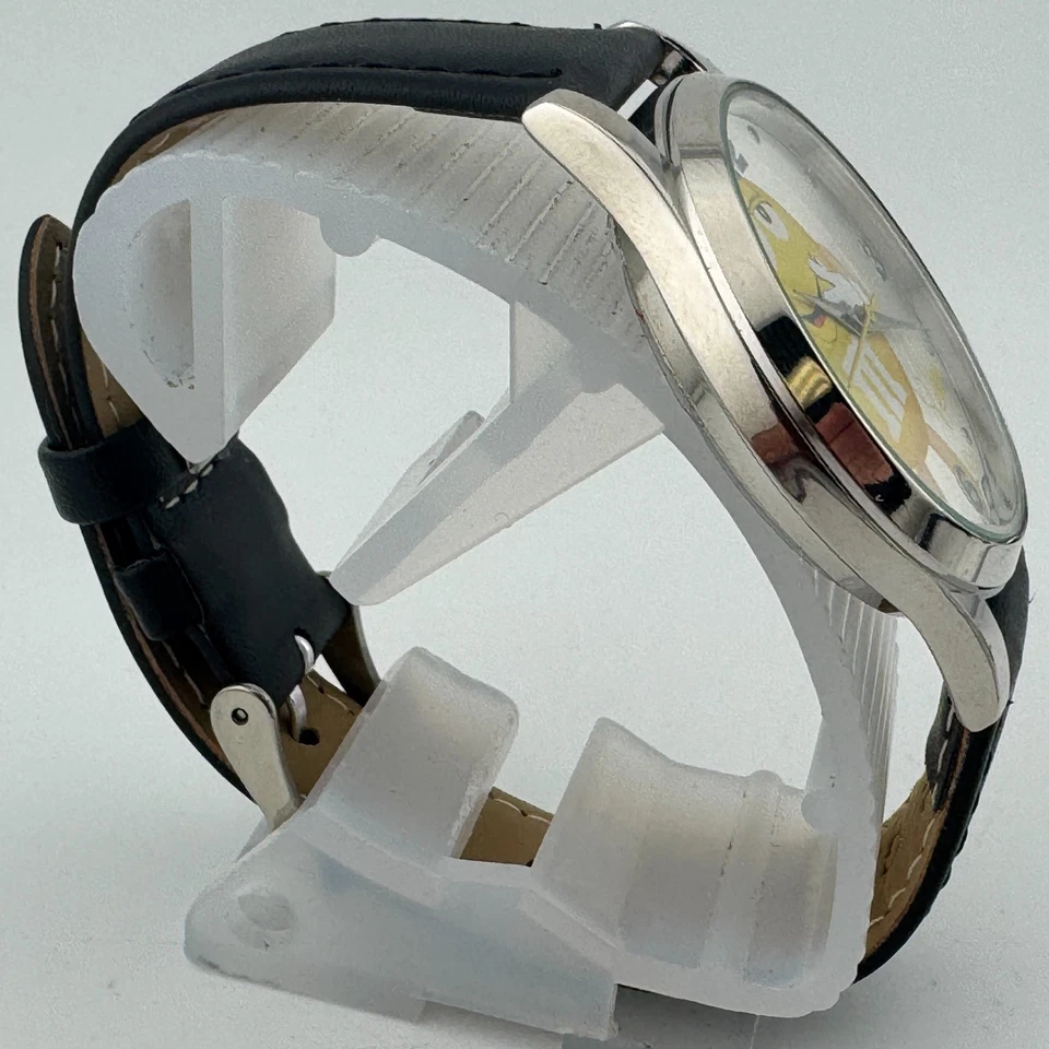 Reloj de Cuarzo Mars M&M Amarillo por MZB Hombre Cuero Plateado Japón Analógico Batería Nueva Foto 3 de 4