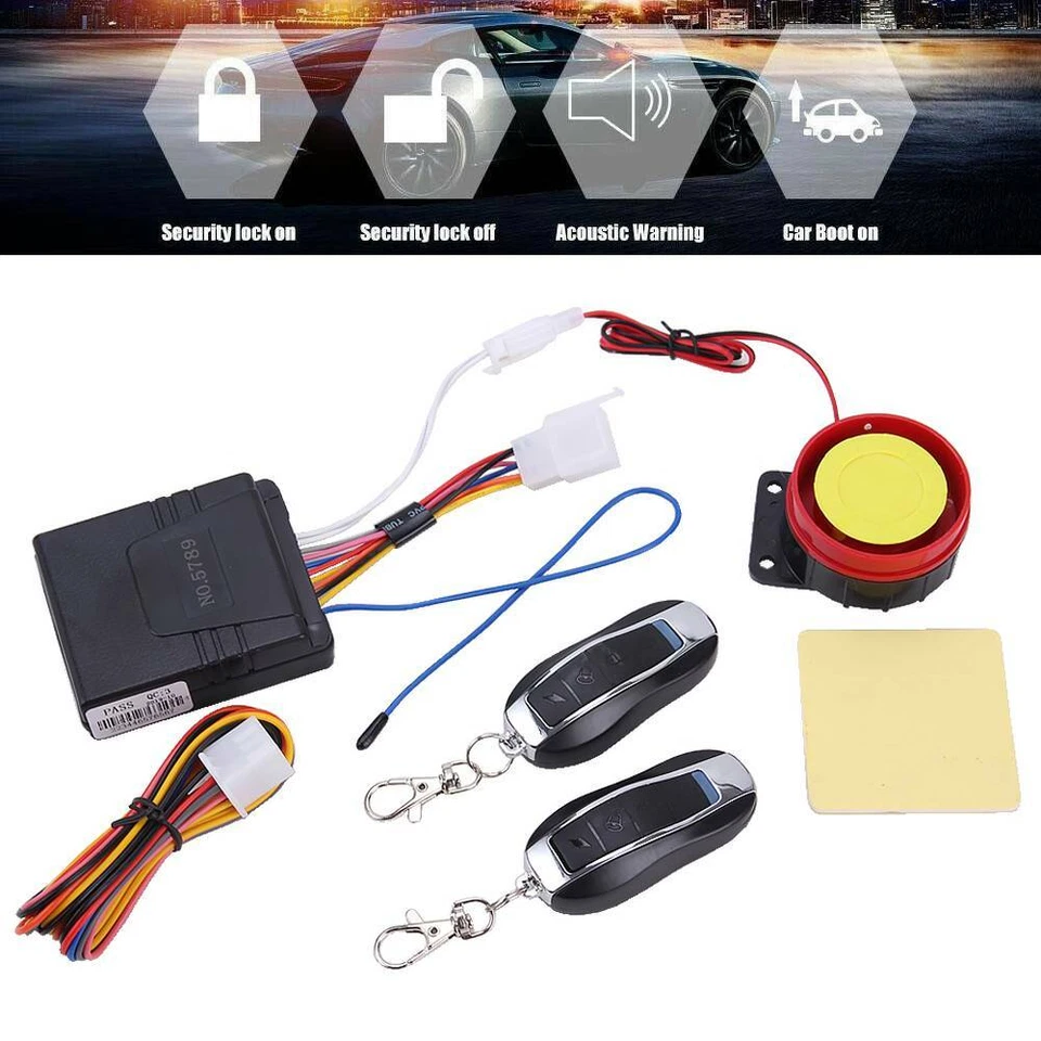 125dB 12V Motorbike Alarm System Anti-theft Security Remote Control Engine Start - Imagem 2 de 4