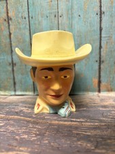 1950 s Roy Rogers Plastic Head Shaped Drinking Coffee Cup F F Mold READ