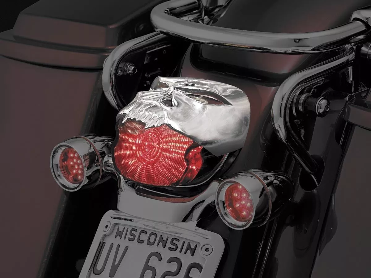 Harley chrome tail light cover discount
