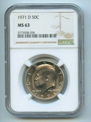 USA United States Half Dollar J.F Kennedy 1971 D NGC Ms 63 N° 2